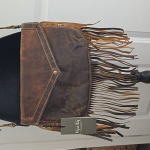 Myra Bag Cowgirl Love Leather Tassel Crossbody